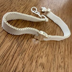 Elegant Silver Mesh Bracelet Silver Bear